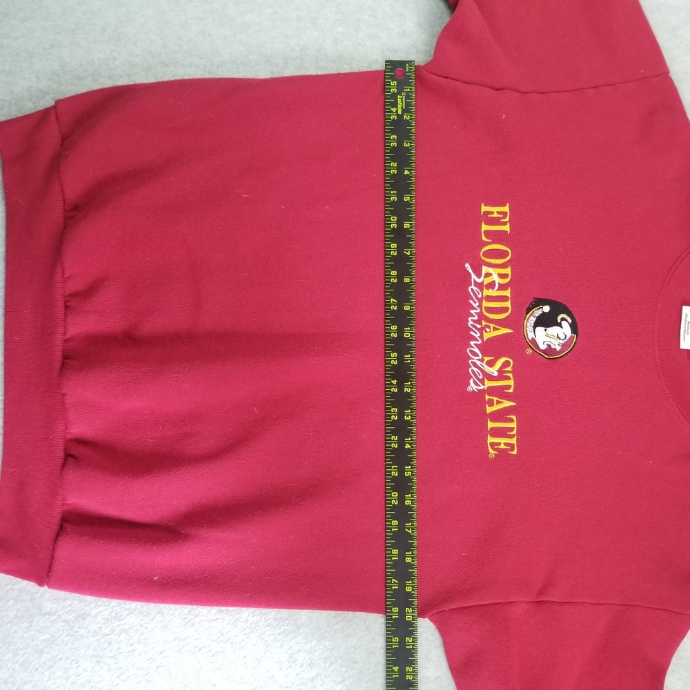 VTG Florida State Sweater Mens Medium Garnet Red Tultex Seminoles USA Made 90s - Picture 6 of 10